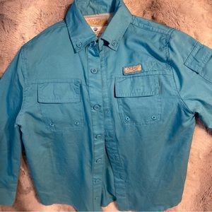 Ocean Coast Breathable Youth S Long Sleeve Button UP Worn 1 time